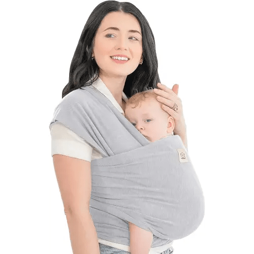 KeaBabies Baby Wrap Carrier - All in 1 Original Baby Carrier Newborn to Toddler Sling, Easy to Wear, Hands Free Bonding, Lightweight, Breathable Infant Wraps (Ash Gray)