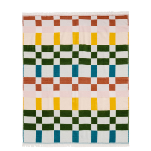 Multicolor Retro Print Jacquard Throw Blanket - World Market