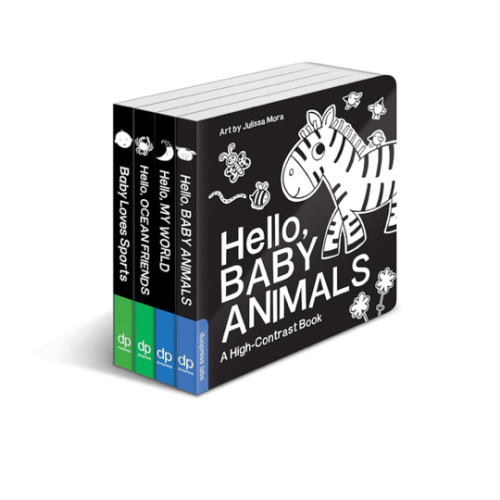 High Contrast Baby Book Set: 4 Board Books for Newborns