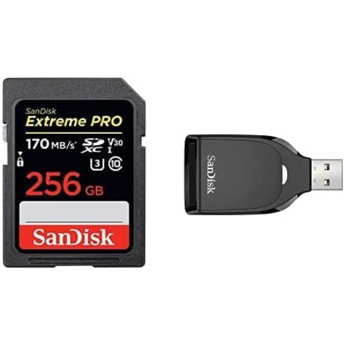 SanDisk 256GB Extreme PRO SDXC UHS-I Card with SanDisk SD UHS-I Card Reader