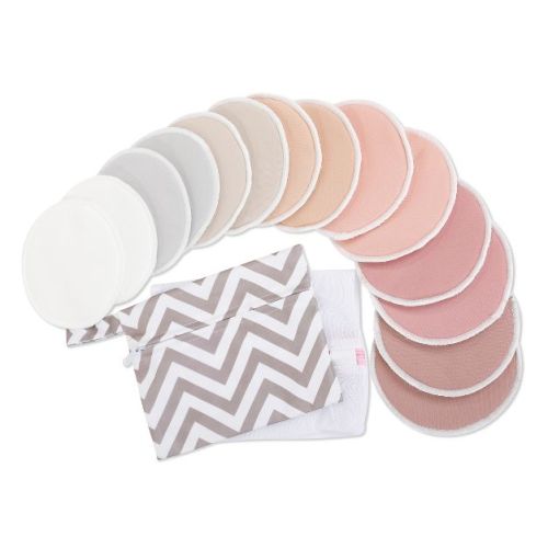 KeaBabies 14pk Reusable Nursing Pads for Breastfeeding, 4-Layers Organic Nipple Pads, Washable Breast Pads