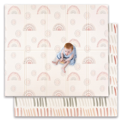 JumpOff Jo Extra Large Foldable Kids Foam Play Mat, Padded Baby Floor Mat, 77 x 70 in - Rainbow Dash