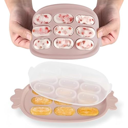 Haakaa Baby Popsicle Mold - Baby Food Maker & Breastmilk Teething Freezer Tray - BPA Free Silicone-Pink