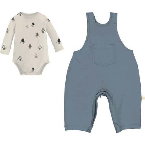 Bamboo Fleece Onesie Overall Set, Robot - günamüna | Maisonette