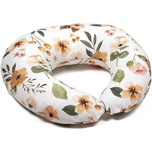 Original Nursing Pillow, Soft Cotton Breastfeeding Pillow for Mom and Baby, Machine Washable (Little Yellow Flower)