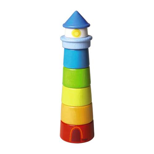 Lighthouse Wooden Rainbow Stacker made from sustainably sourced wood