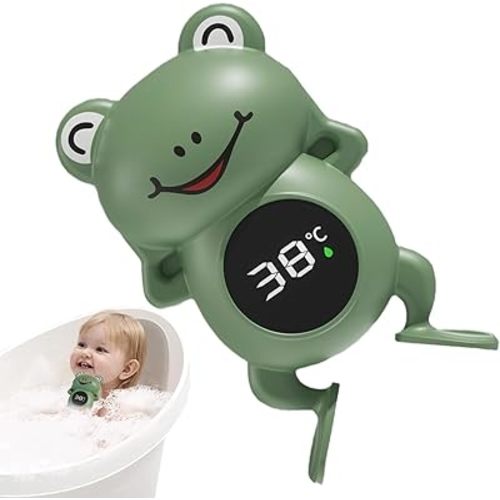 Baby Bath Thermometers - 4.9x2.7in Cute Cartoon Frog, Waterproof Design, Portable Type C Digital Meter | Safe Bathtub Temperature Monitor for Family Friends Kids Home Bathroom Care Accessories