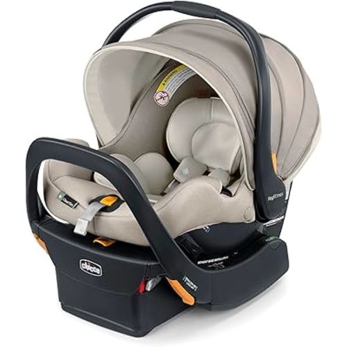 Chicco KeyFit Max Zip ClearTex Infant Car Seat and Base, Rear-Facing Seat for Infants 4-30 lbs., Infant Head and Body Support, Compatible with Chicco Strollers, Baby Travel Gear | Sierra/Beige