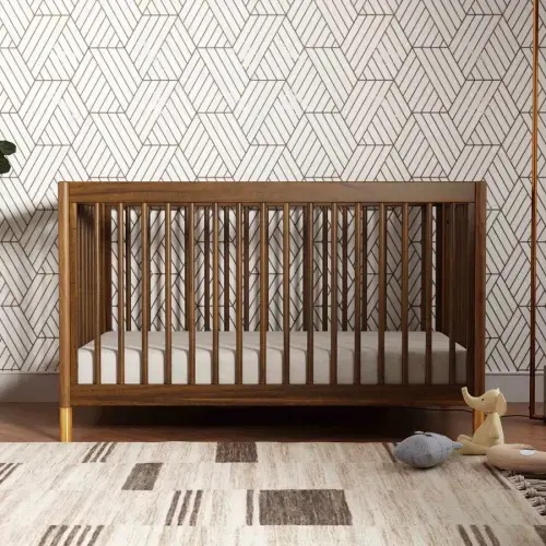 Babyletto Gelato Natural Walnut Wood 4-in-1 Convertible Baby Crib with Toddler Conversion Kit