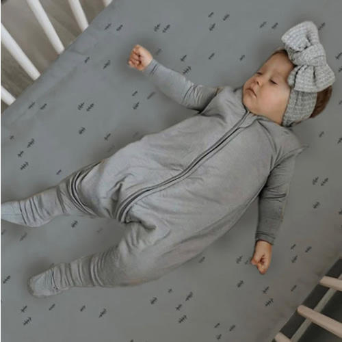 Sage Green Bamboo Viscose Footie Sleep Sack | günamüna
