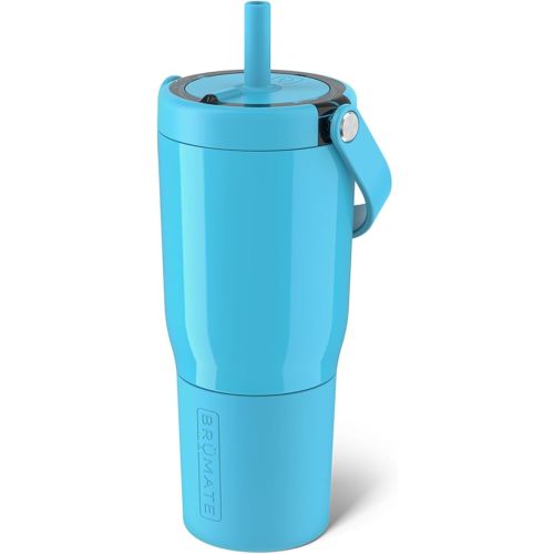BrüMate Resa 25oz 100% Leakproof Travel Tumbler with Handle & Straw | Flexible Soft Sip Straw | Silicone Sleeve for Durability | Stainless Steel | Cup Holder & Travel Friendly | (Electric Blue)