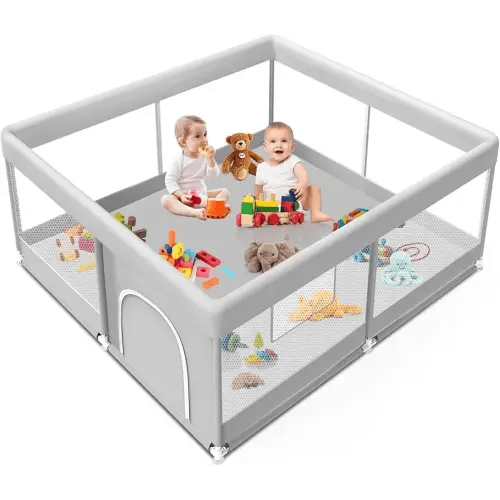 Baby Playpen 50x50 Inch, Playpen for Babies and Toddlers Baby Playpen Fence Playard Activity Center, Without MAT Included