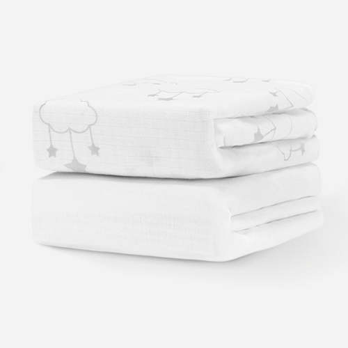 Breathable, Organic Cotton Sheets (2-pack) - Standard / Wishing on a Star & White