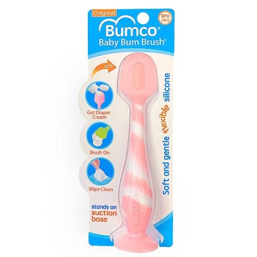 Bumco Baby Diaper Rash Cream Applicator - Baby Bum Brush Diaper Cream Spatula for Butt Paste Diaper Cream - Newborn Baby Essentials, Perfect for Baby Registry, Baby Shower Gifts - Light Pink Swirl