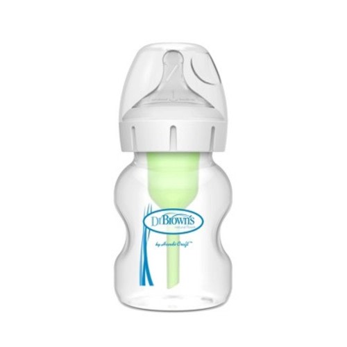 Dr. Brown's 5oz Anti-Colic Options+ Wide-Neck Baby Bottle with Level 1 Slow Flow Nipple - 0m+