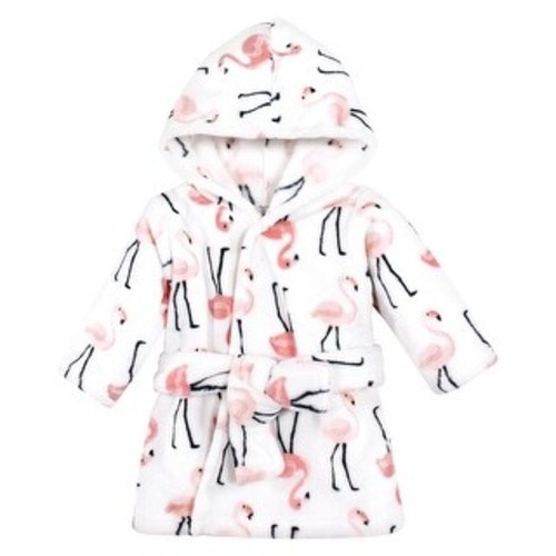 Hudson Baby Unisex Baby Plush Animal Face Bathrobe, Flamingo, 0-9 Months - Pink Flamingo - 0-9 Months