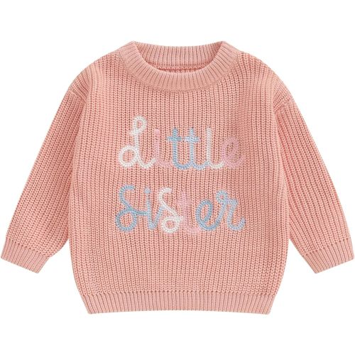 Amazon.com: Nokpsedcb Big Sister Little Sister Outfit Baby Girl Cute Letter Embroidery Oversized Sweater Infant Fall Winter Clothes(Lil Sis Ivory,3-6 Months): Clothing, Shoes & Jewelry