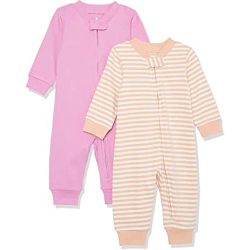 Amazon Aware Unisex Babies' Snug Fit Footless Cotton Pajamas, Pack of 2