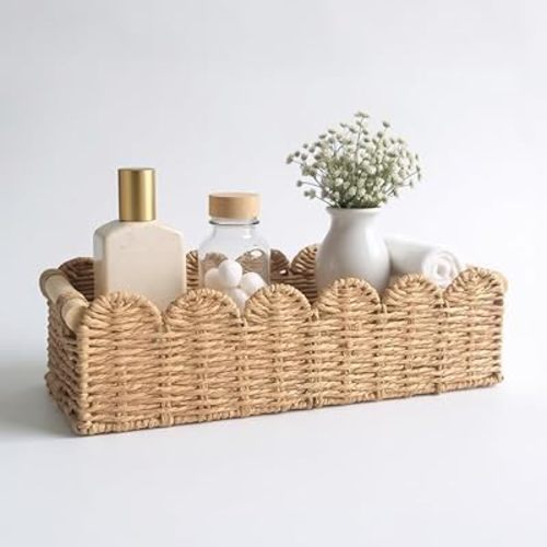 Toilet Paper Storage Basket for the Top of the Toilet Tank – A Decorative and Functional Organizer Toilet Basket Tank Topper, Ideal for Bathrooms, Living Rooms, or Bedroom Countertops