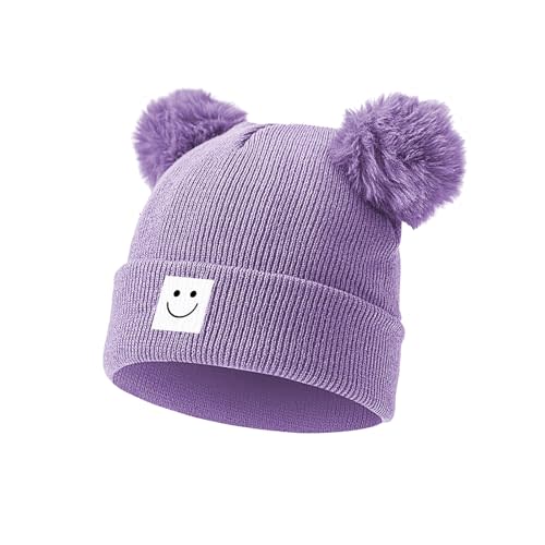 Baby Beanie Hat Toddler Infant Winter Knitted Hat Kids Soft Warm Pom Pom Beanie Cap for Boys Girls