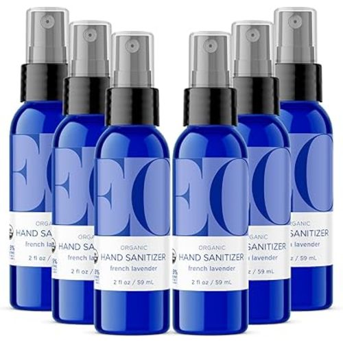 EO Organic Hand Sanitizer Spray, Travel Size, 2 Ounce (Pack of 6), French Lavender, Organic Plant-Based, Botanical Extracts, 99% Effective Against Germs