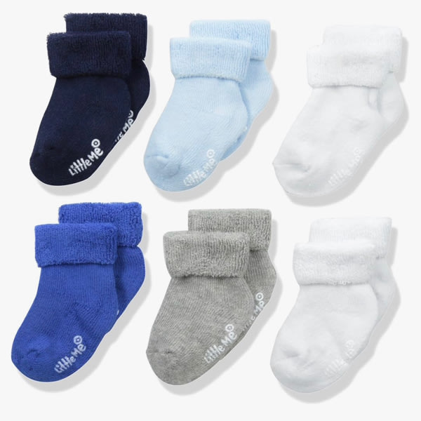 Little Me Baby Boys' Think Cotton Turn Cuff Socks