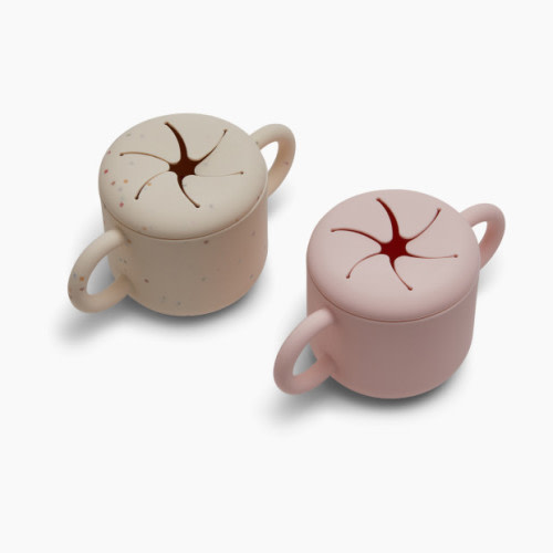 Silicone Snack Cup (2 Pack) - Petal/Oat Speckle