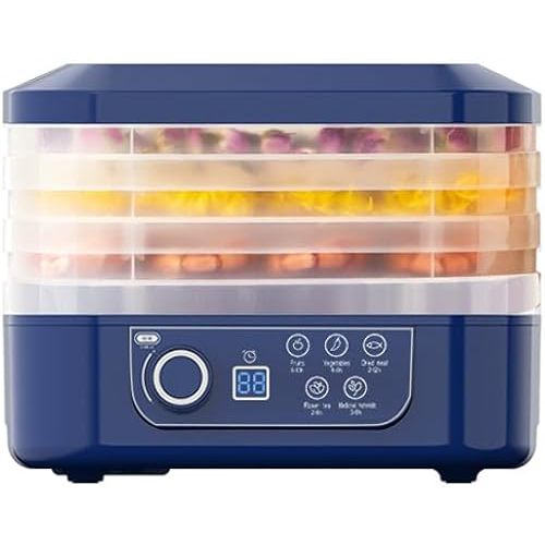 Food Freeze Dryer Machine with 5 Trays for Home, 2025 New Digital Adjustable Timer & Temperature Control, Ideal for Fruits, Meat, Vegetables, Candy & Snacks (Blue)