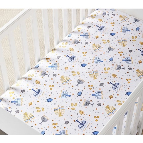 Hanukkah Organic Crib Fitted Sheet | Pottery Barn Kids