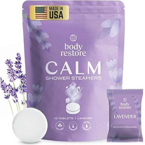 Body Restore Bath Bombs Aromatherapy 15 Pack - Christmas Gifts for Women, Stocking Stuffers, Birthday Gifts for Mom, White Elephant Gift, Travel Essentials - Lavender Shower Steamers