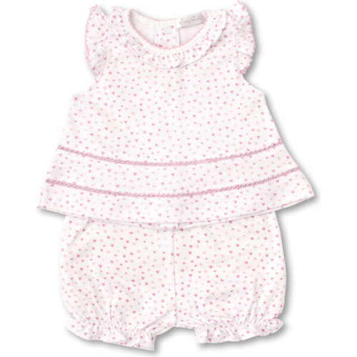 Sweethearts Sunsuit Set, White & Pink - Kissy Kissy | Maisonette