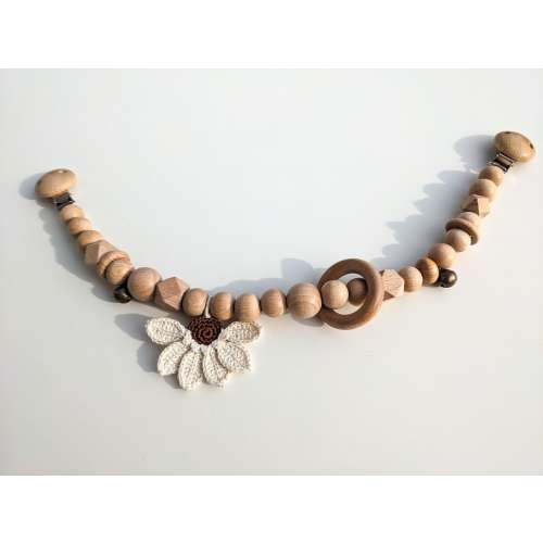 Baby Stroller Garland with Crochet Flower