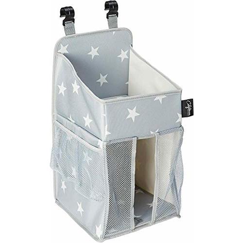 Star Pattern Diaper Caddy and Nursery Organizer for Newborn Baby Essentials, Hang on Crib, Baby Bed. Changing Table or wall. Multiple Pockets to Store Wipes, Creams, Lotions, Toys and more.