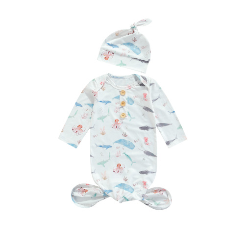 jaweiw Kids Unisex Boy Girls Cartoon Patterns Print Round Neck Long Sleeve Sleepwear Sleeping Bag + Cap
