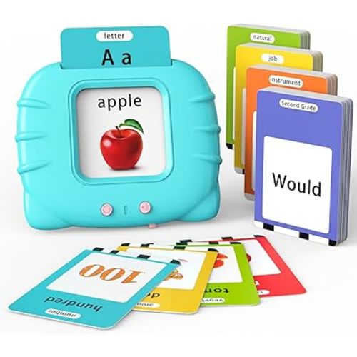 Lapare Talking Flash Cards Toys for Toddlers 2 3 4 5 6, Learn ABC Letters, Numbers 0-100,Phrases,Objects, Adjectives, and More Dolch Sight Words, 280 Cards with 560 Words/Phrases