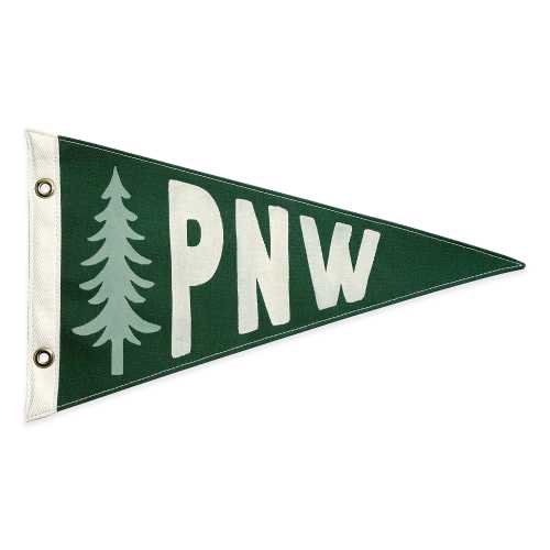 Pacific Northwest (PNW) Tree Vintage-Inspired Canvas Pennant