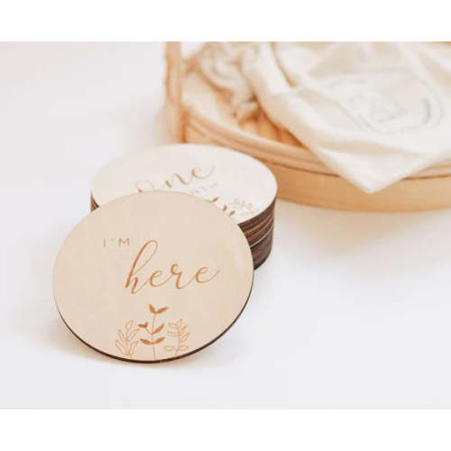 Fephas Baby Monthly Milestone Wooden Cards