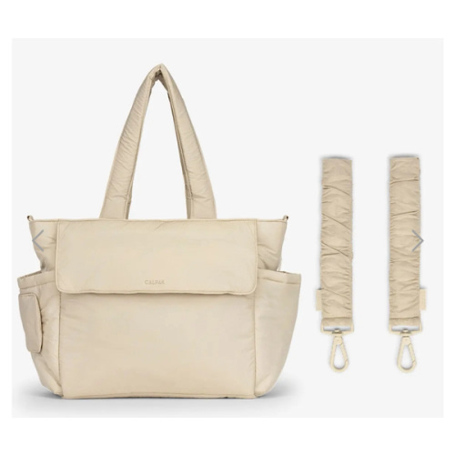 Diaper Tote Bag with Stroller Straps in Oatmeal + Oatmeal | CALPAK