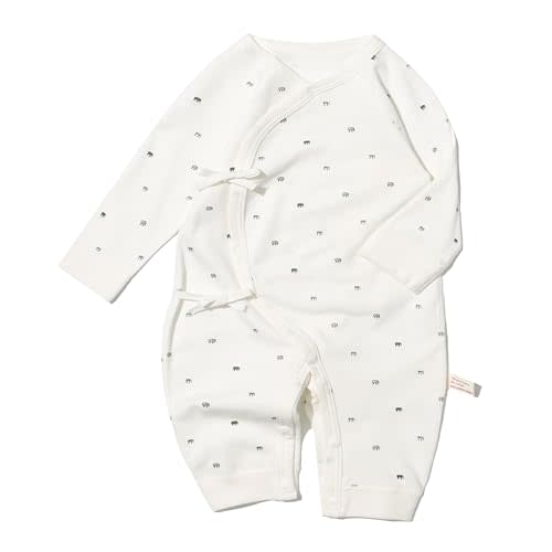 Cherie Kids 100% Organic Cotton Soft 0-6 Months Unisex Footless Newborn Baby Sleepers Pajamas Romper Boys Girls Long Sleeve