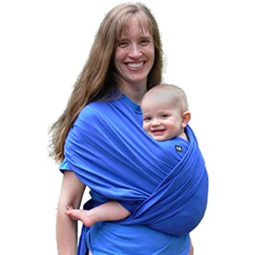 Baby Wrap Carrier Soft, Stretchy, Cotton Baby Wrap, Baby Sling, Nursing Cover Up for use with Newborn-Toddler: Evenly distributes Weight for More Comfortable Carrying (Royal Blue)