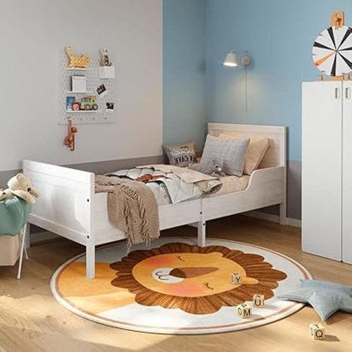 LIULA Big Face Lion Kids Rug for Playroom,4FT Washable Colorful Area Rug for Nursery Room,Ultra Soft Non-Slip Carpet Indoor Mat for Classroom Bedroom Living Room