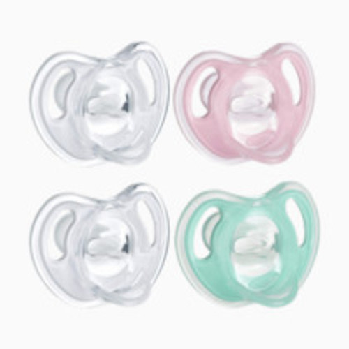 Tommee Tippee Ultra Light Silicone Pacifier - Pink/Aqua, 0-6 Months, 4
