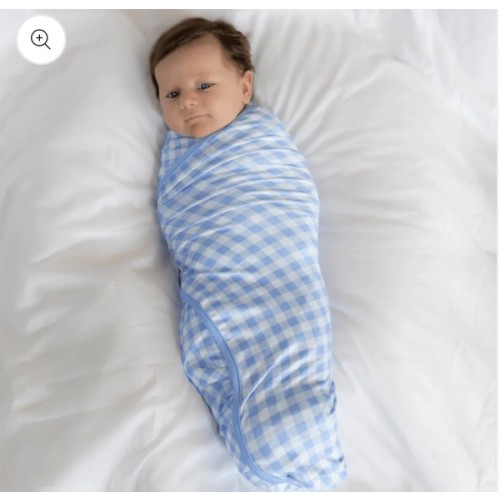 Swaddle Blanket - Blue Gingham – Sugar Bee Clothing