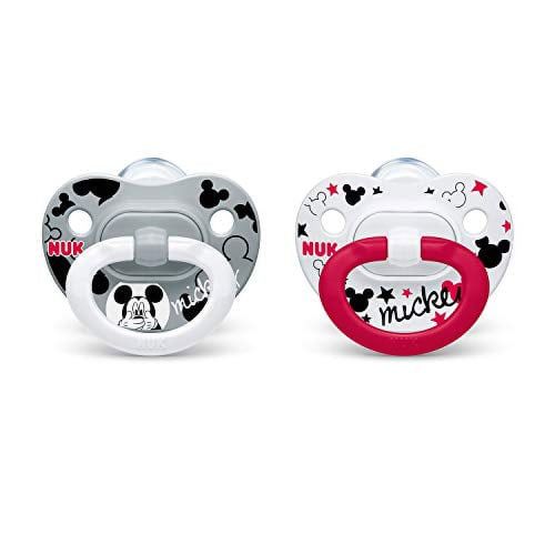 NUK Disney Mickey Mouse Orthodontic Pacifiers, 6-18 Months, 2-Pack