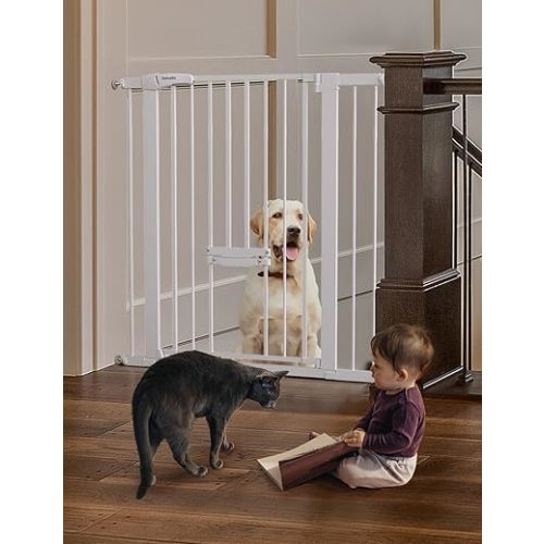 BABELIO 36-Inch Extra Tall Baby Gate (White)