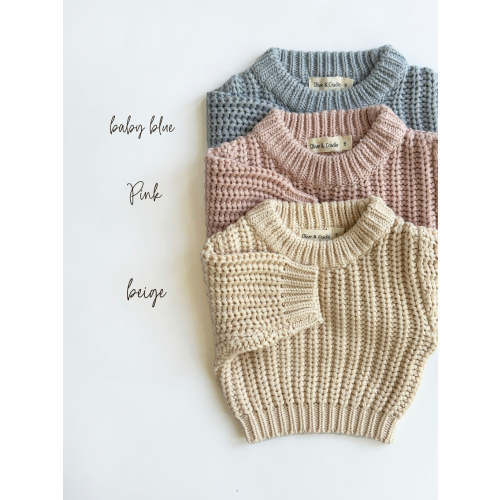 Chunky Knit Braided Cotton Baby Kids Sweater – Olive and Cradle