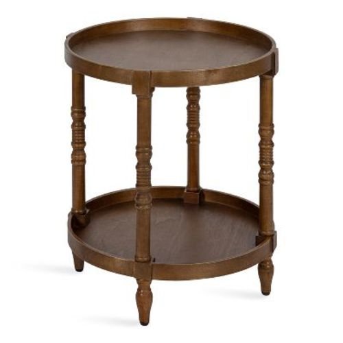 Kate And Laurel Bellport Round Wood Side Table, 20x20x24, Rustic Brown