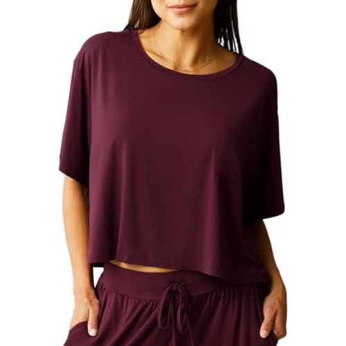 Kindred Bravely Aria Casual Cropped Short Sleeve Maternity Top | Nursing Shirts for Breastfeeding