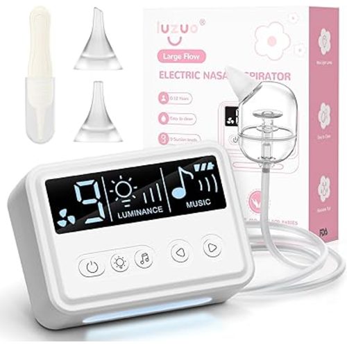Nasal Aspirator for Baby, Nasal Aspirator for Toddler , 9 Levels of Hospital Grade Nasal Aspirator, Rechargeable with Night Light and Nursery Rhyme , BPA Free