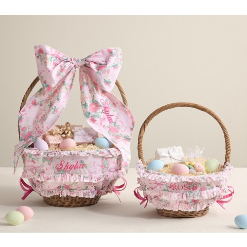 LoveShackFancy Cabbage Rose Easter Basket Liners & Bow